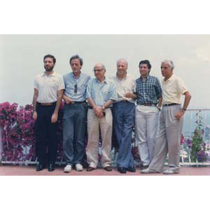 	Ischia, 1989, Corso della Libertas per addetti stampa. Da sin. gli insegnanti Fabrizio Summonte, Fabrizio Cerri, Antonio Lubrano, Giancarlo Summonte, Marco De Angelis, Claudio Comina