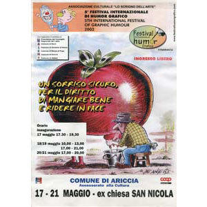 	Festival int.  Humor grafico - Un sorriso sicuro - 2002  - poster e locandina	